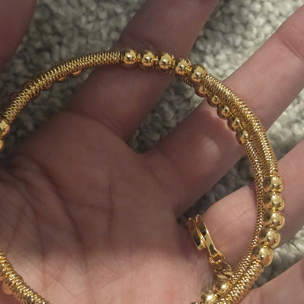 22kgp Dubai Jewelry Elegant Gold Bracelet Set